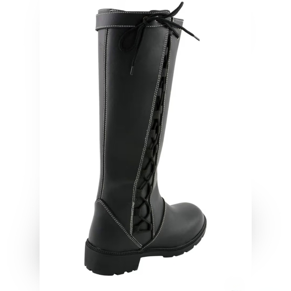 Milwaukee Black 17-Inch Lace Side Leather Boots with Contrast Stitching #1124 - Picture 13 of 16